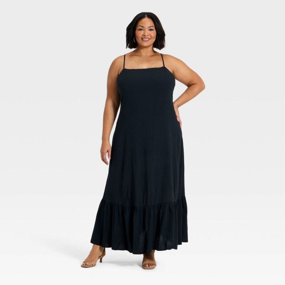 Women's Open-Back Maxi Dress - A New Day Black XS